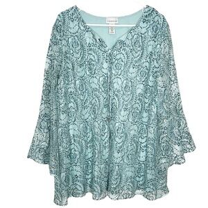 Catherines Womens‎ Bell Sleeve Lacey Top Size 2X Fairy Artsy Cottagecore